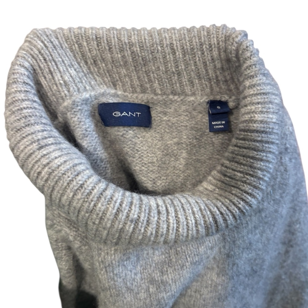GANT Gray Cashmere Blend Turtleneck Sweater Women’s Small Cozy Knit - Picture 7 of 10
